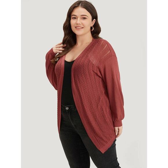 Plus Size 3X 22 24 Russet Rare BloomChic Loose Open Front Cardigan • - Picture 5 of 10